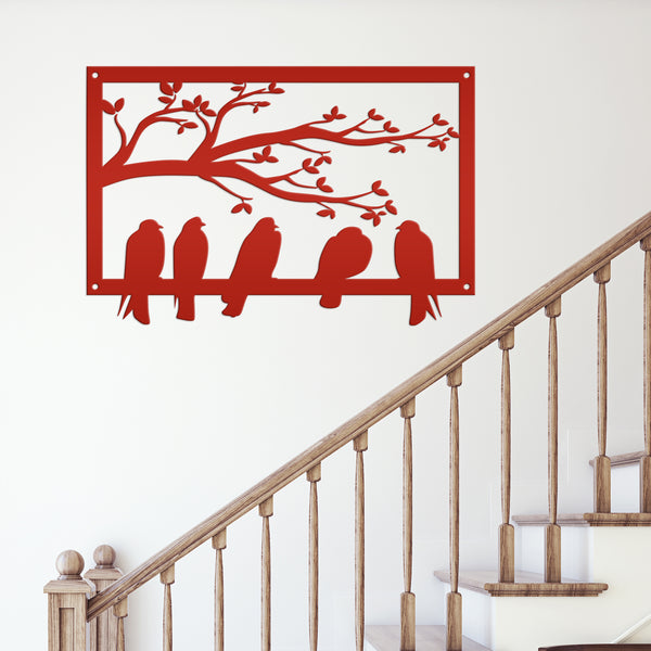 Birds On A Branch Metal Sign