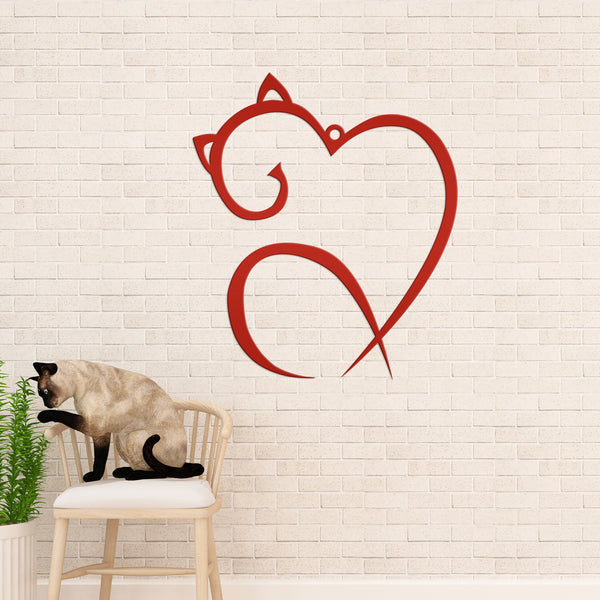 Cat Love Metal Sign, Cat  Home Decor, Cat Lover ,Cat Gift, Cat Signs, Cat Wall Decor, Cat Wall Art, Cat Art