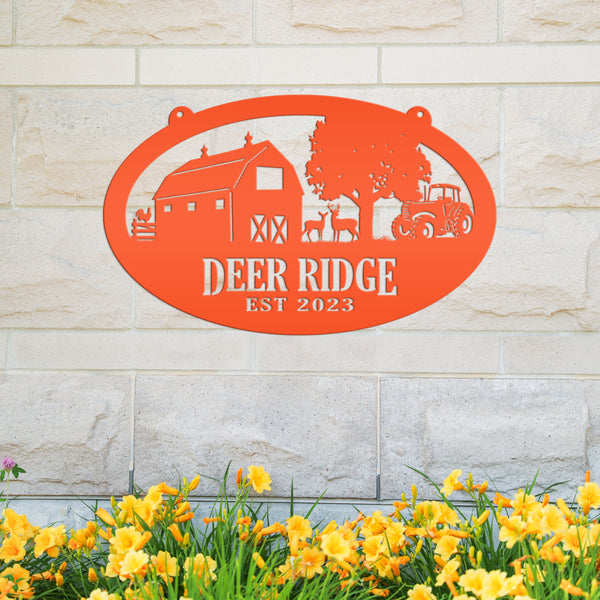 deer farm metal sign