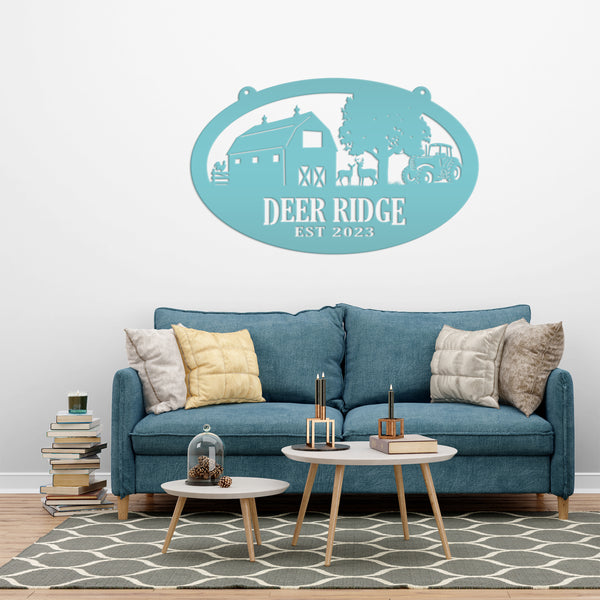 deer farm metal sign