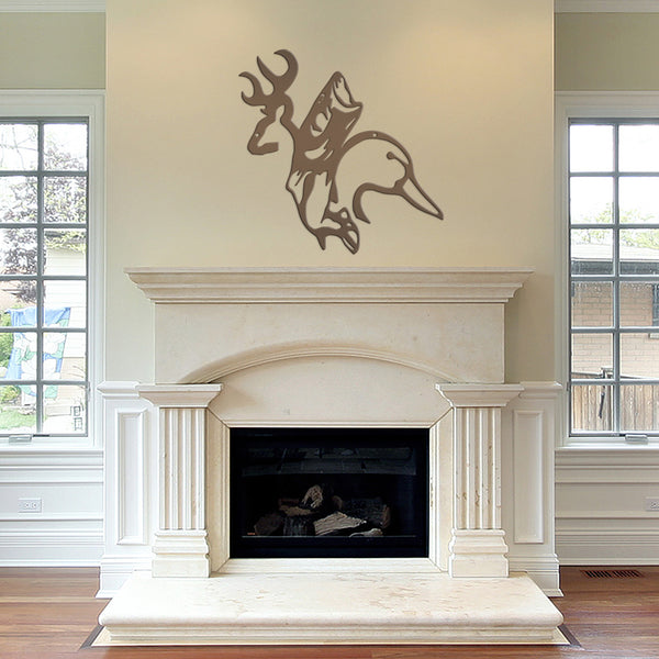 Buck Fish Duck Metal Outdoor -Indoor Sign-Deer Hunting Theme-Mallard-Duck Theme Wall Decor