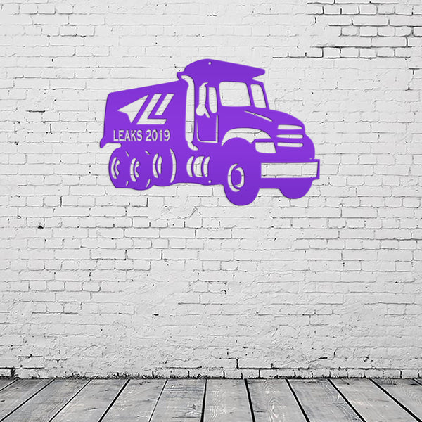 Personalized Dump Truck Metal Sign, Dump Truck Boys Wall Art, Boys Bedroom Decor, Truck Themed Bedroom, Boys Bedroom Truck Wall Decor, Truck Wall Decor