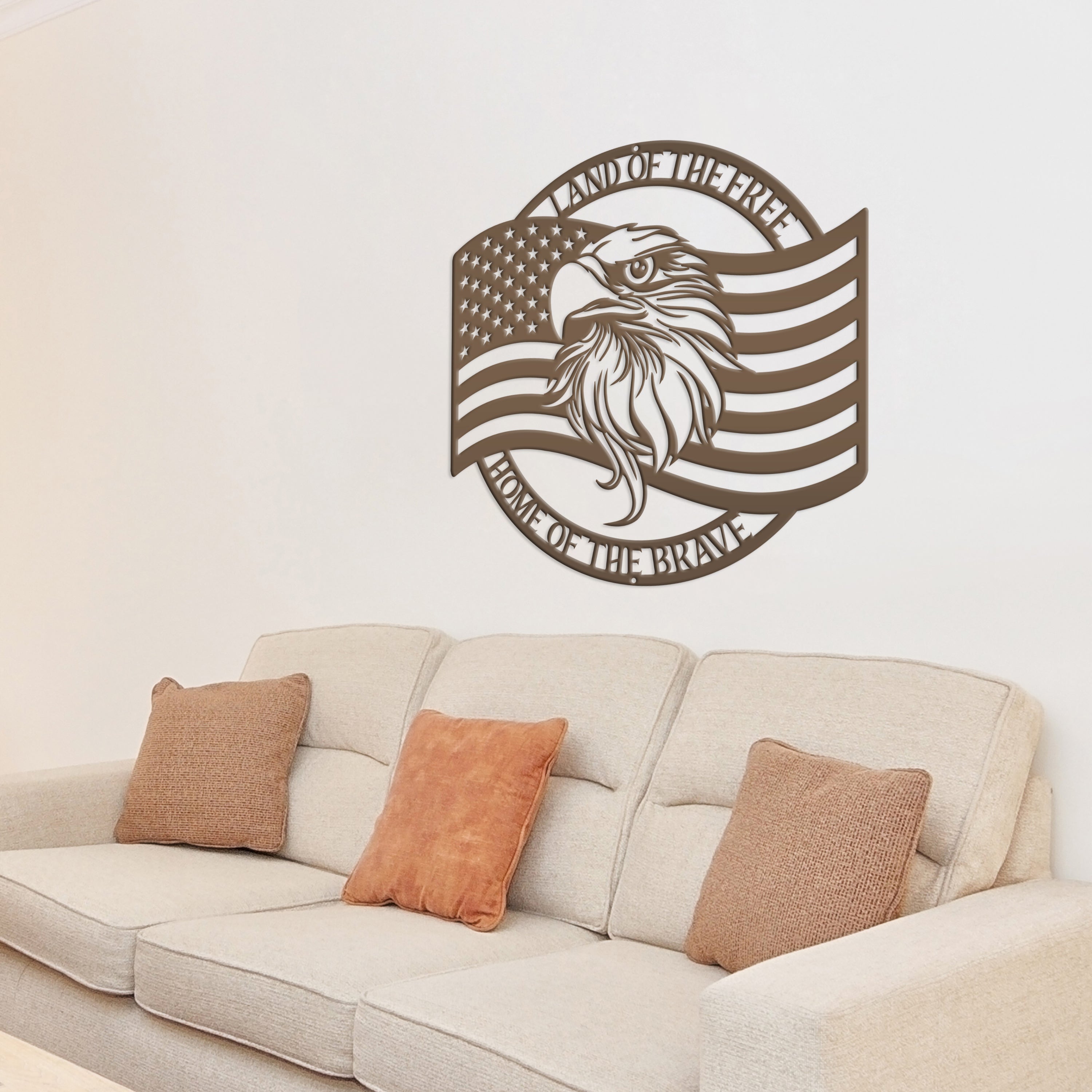 Patriotic Metal Sign With American Flag and Eagle – Speed Fabrication