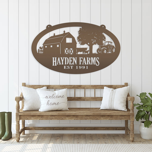 Farm Sign Family Name Metal Sign | Personalized Ranch Panel | Outdoor Address Plaque | Rustic Home Decor | Homestead Gift | Century Farm