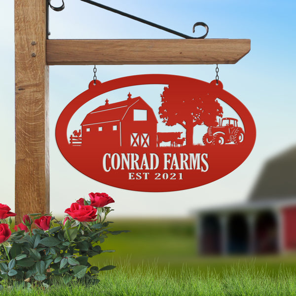 Farm Sign Family Name Metal Sign | Personalized Ranch Panel | Outdoor Address Plaque | Rustic Home Decor | Homestead Gift | Century Farm