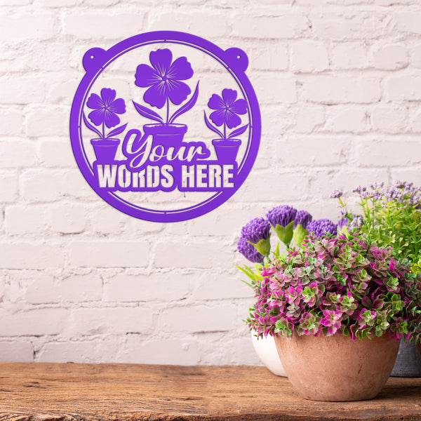 Personalized Flower Garden Metal Sign, Custom Mother's Day Gift, Hanging Garden Sign, Gift for the Gardener, Gift For Mom