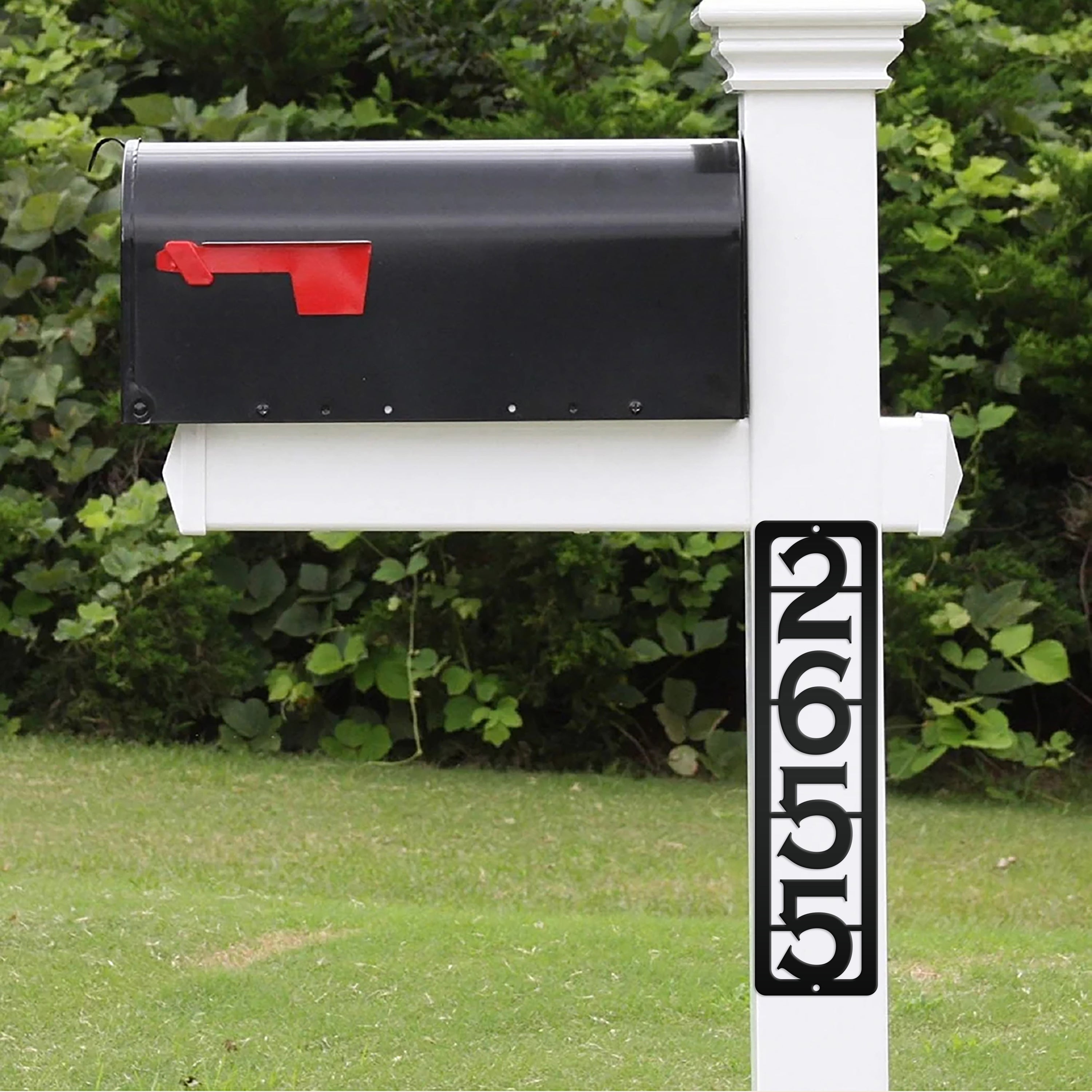 3.75 Reflective Mailbox Numbers/Letters (White Text, Black Background)