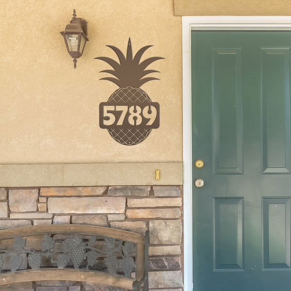 Custom Address Pineapple Metal Sign