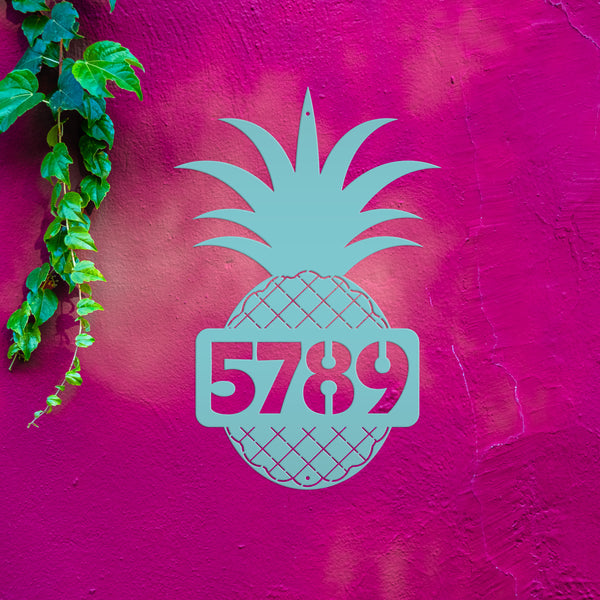 Custom Address Pineapple Metal Sign