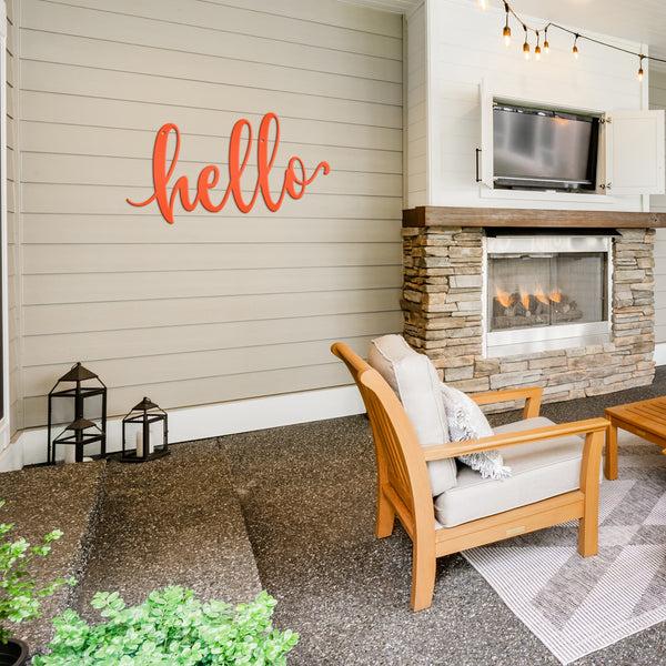 Hello Metal Sign Wall Decor, Hello Wall Art, Hello Wall Sign, Hello Outdoor Wall Decor, Hello Sign, Hello Cutout Sign Decor, Hello Home Decor, Hello Entryway Decor, Hello Welcome Sign