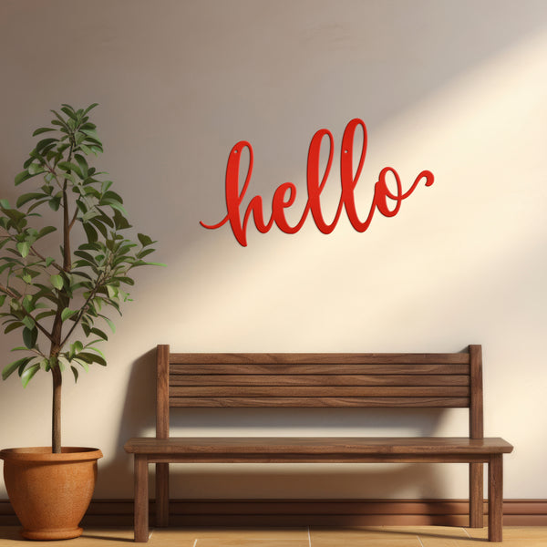 Hello Metal Sign Wall Decor, Hello Wall Art, Hello Wall Sign, Hello Outdoor Wall Decor, Hello Sign, Hello Cutout Sign Decor, Hello Home Decor, Hello Entryway Decor, Hello Welcome Sign