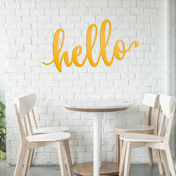 Hello Metal Sign Wall Decor, Hello Wall Art, Hello Wall Sign, Hello Outdoor Wall Decor, Hello Sign, Hello Cutout Sign Decor, Hello Home Decor, Hello Entryway Decor, Hello Welcome Sign