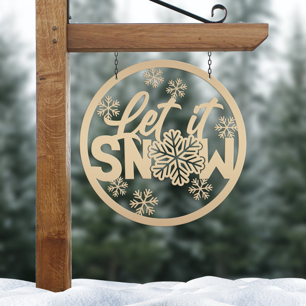 Outdoor Let it Snow Metal Sign,  Winter Decor, Seasonal Decor-Let It Snow Metal Signs -Winter Decor