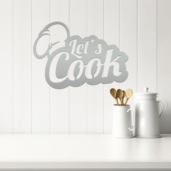 Let's Cook Kitchen Metal Sign