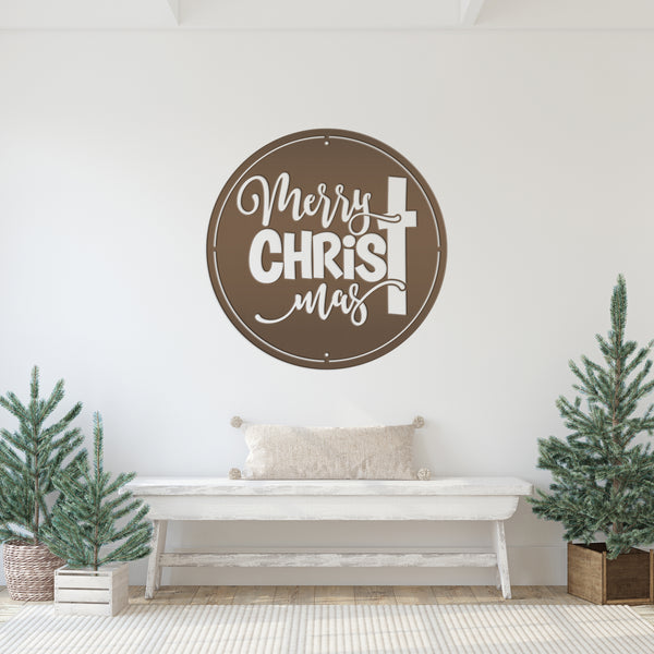 Faithful Christmas Wall Art - Unique Christian Metal Signs - Elegant Holiday Decor - Charming Front Door Hanger - Cute Merry Christmas Sign