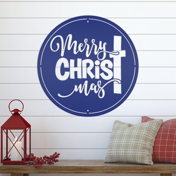 Faithful Christmas Wall Art - Unique Christian Metal Signs - Elegant Holiday Decor - Charming Front Door Hanger - Cute Merry Christmas Sign