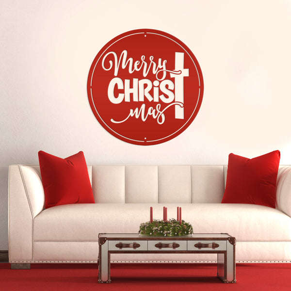 Faithful Christmas Wall Art - Unique Christian Metal Signs - Elegant Holiday Decor - Charming Front Door Hanger - Cute Merry Christmas Sign