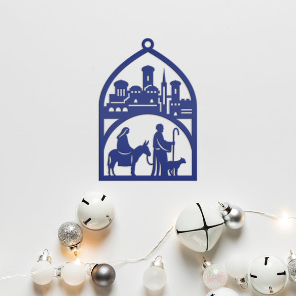 Holiday Metal Nativity Decor - Elegant Advent Decorations - Manger Scene Metal Ornament - Stocking Stuffer Gifts - Unique Christmas Trinket