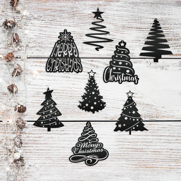 Assorted Christmas Trees Metal Holiday Ornament