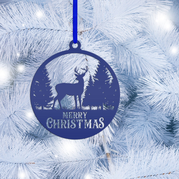 Deer Merry Christmas Metal Christmas/Holiday Ornament