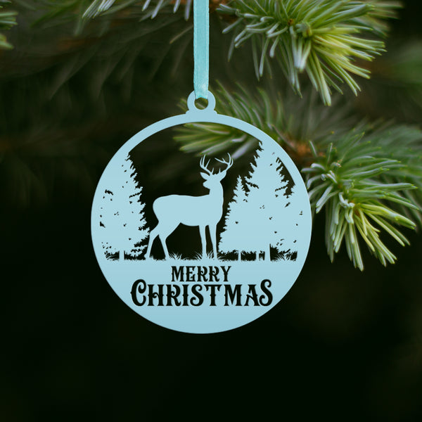 Deer Merry Christmas Metal Christmas/Holiday Ornament