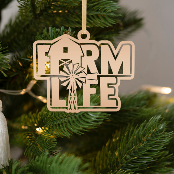 Farm Life Metal Ornament - Christmas Decor-Christmas Ornament-Stocking Stuffer