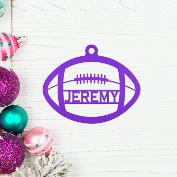 Personalized Football Metal Christmas/Holiday Sign