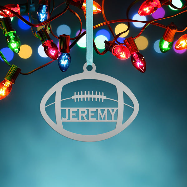 Personalized Football Metal Christmas/Holiday Sign