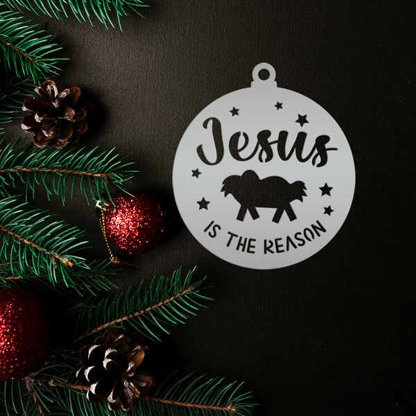 Christian Holiday Decor - Elegant Metal 'Jesus is the Reason' Ornament - Faith Inspired Christmas Decorations - Cute Stocking Stuffer Gifts