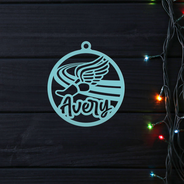 Track Runner Metal Ornament - Custom Christmas Tree Decor - Personalized Athlete Gift - Unique Holiday Decoration - Sports Stocking Stuffer