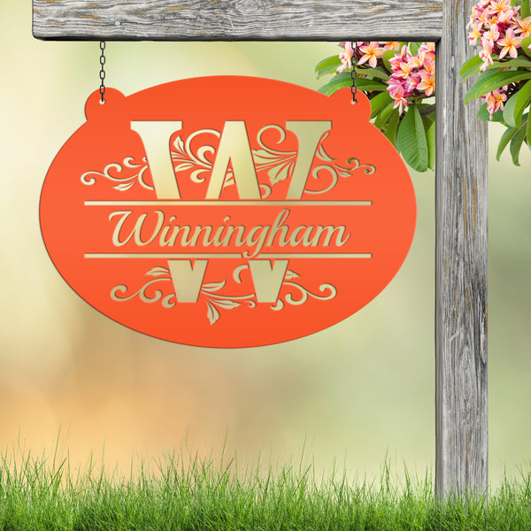 Unique Family Name Monogram Metal Sign for Home - Charming Farmhouse Decor - Elegant Wall Art - Gift for Wedding, Anniversary & Housewarming