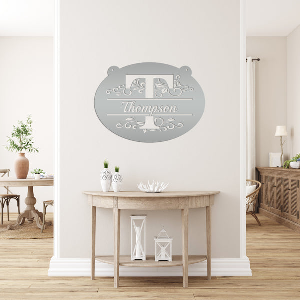 Unique Family Name Monogram Metal Sign for Home - Charming Farmhouse Decor - Elegant Wall Art - Gift for Wedding, Anniversary & Housewarming