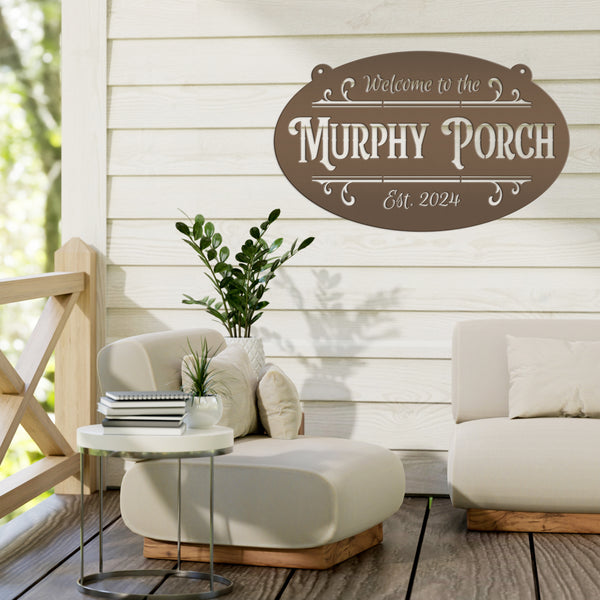 Customizable Metal Welcome Sign for Your Porch - Unique Patio Wall Hanging - Personalized Laser Cut Front Porch Decor - Housewarming Gift