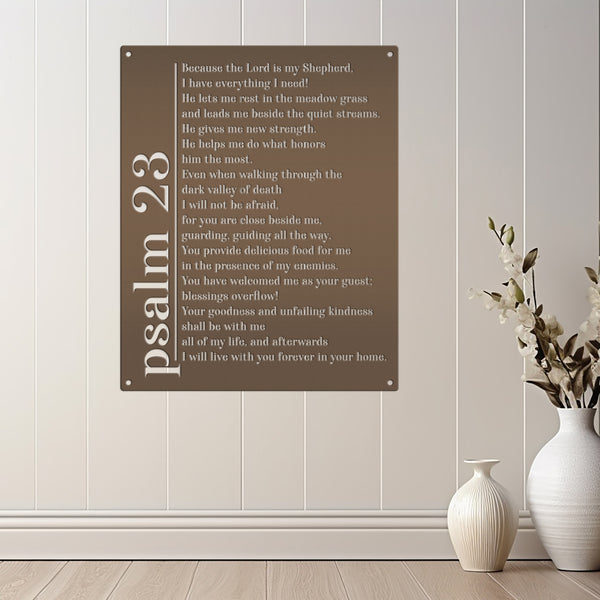 Modern Psalm 23 Wall Art - Faith-Inspired Home Decor Sign - Inspirational Metal Home Decor - Laser Cut Christian Wall Hanging - Gift for Her