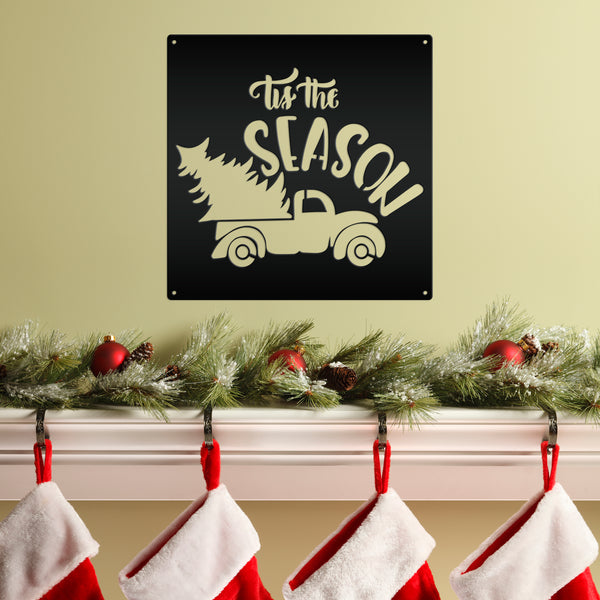 Tis the Season Christmas Metal Sign