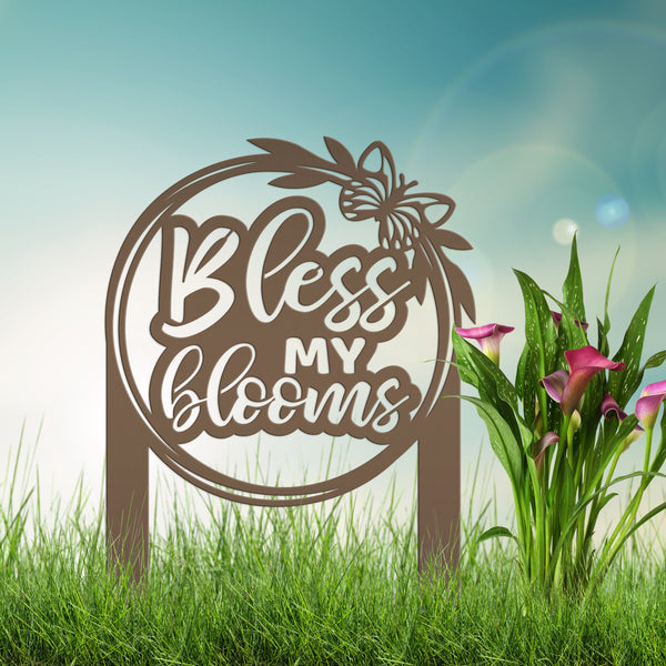 Bless My Blooms Metal Yard Stake - Garden Decor-Memorial Gift-Mother's Day Gift