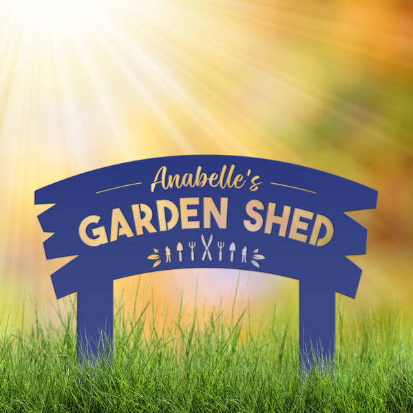 Personalized Garden Shed Metal Yard Stake ,Vegetable Garden Yard Stake, Veggie Garden Yard Art, Greenhouse Yard Sign, Gardener's Gift, Mother's Day Gift, Grandmas Garden