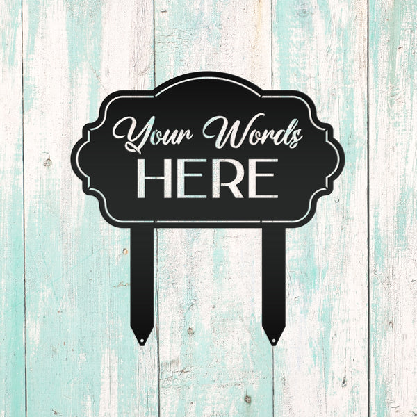 Garden Sign Personalized for Mother's Day Gift - Decorative Outdoor Plaque - Unique Flower Bed Sign - Metal Veggie Garden Sign with Stakes