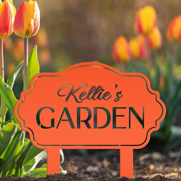 Garden Sign Personalized for Mother's Day Gift - Decorative Outdoor Plaque - Unique Flower Bed Sign - Metal Veggie Garden Sign with Stakes