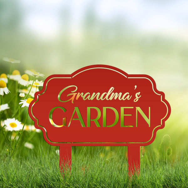 Garden Sign Personalized for Mother's Day Gift - Decorative Outdoor Plaque - Unique Flower Bed Sign - Metal Veggie Garden Sign with Stakes