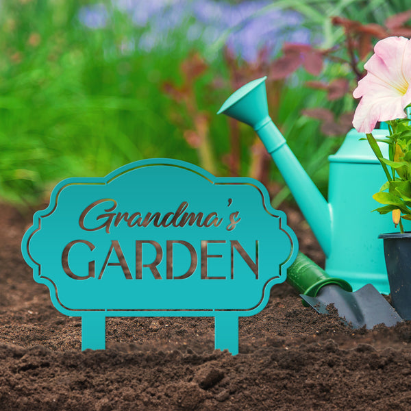 Garden Sign Personalized for Mother's Day Gift - Decorative Outdoor Plaque - Unique Flower Bed Sign - Metal Veggie Garden Sign with Stakes