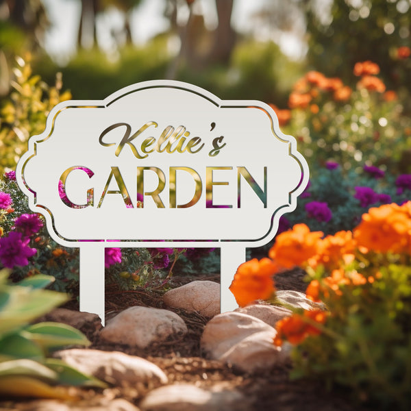 Garden Sign Personalized for Mother's Day Gift - Decorative Outdoor Plaque - Unique Flower Bed Sign - Metal Veggie Garden Sign with Stakes