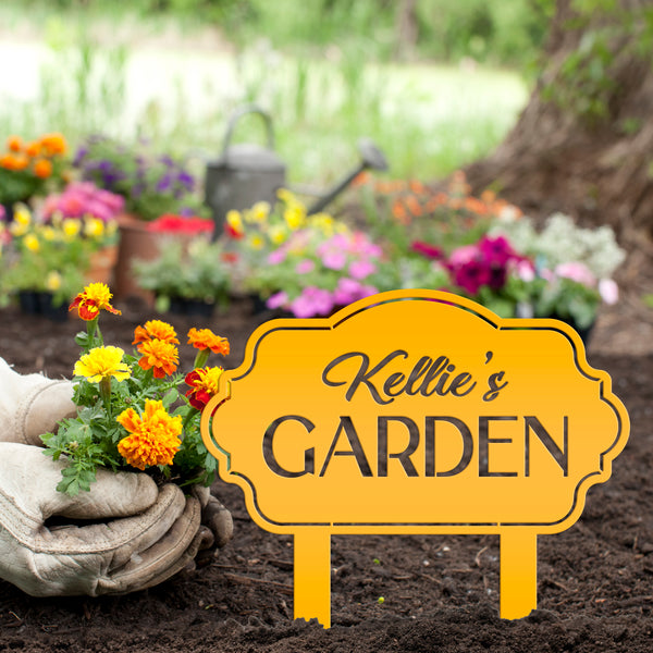 Garden Sign Personalized for Mother's Day Gift - Decorative Outdoor Plaque - Unique Flower Bed Sign - Metal Veggie Garden Sign with Stakes