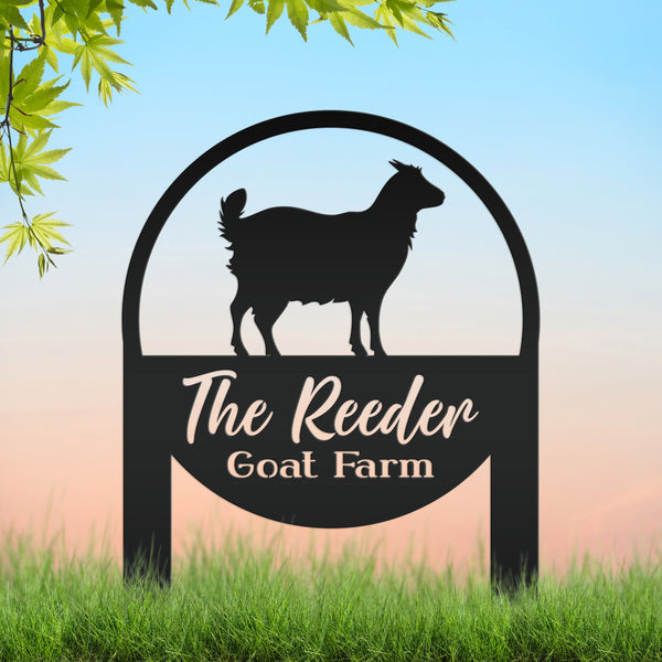 Goat Farm Metal Yard Stake - Charming Farmhouse Decoration - Rustic Country Farming Sign - Unique Personalized Lawn Art - Housewarming Gifts