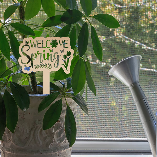 Welcome Spring Metal Yard Stake - Spring Decor-Spring Yard- Flower Bed - Decor-Spring Outdoor Decorations-Yard-Flower Bed Ornaments-Lawn Ornaments