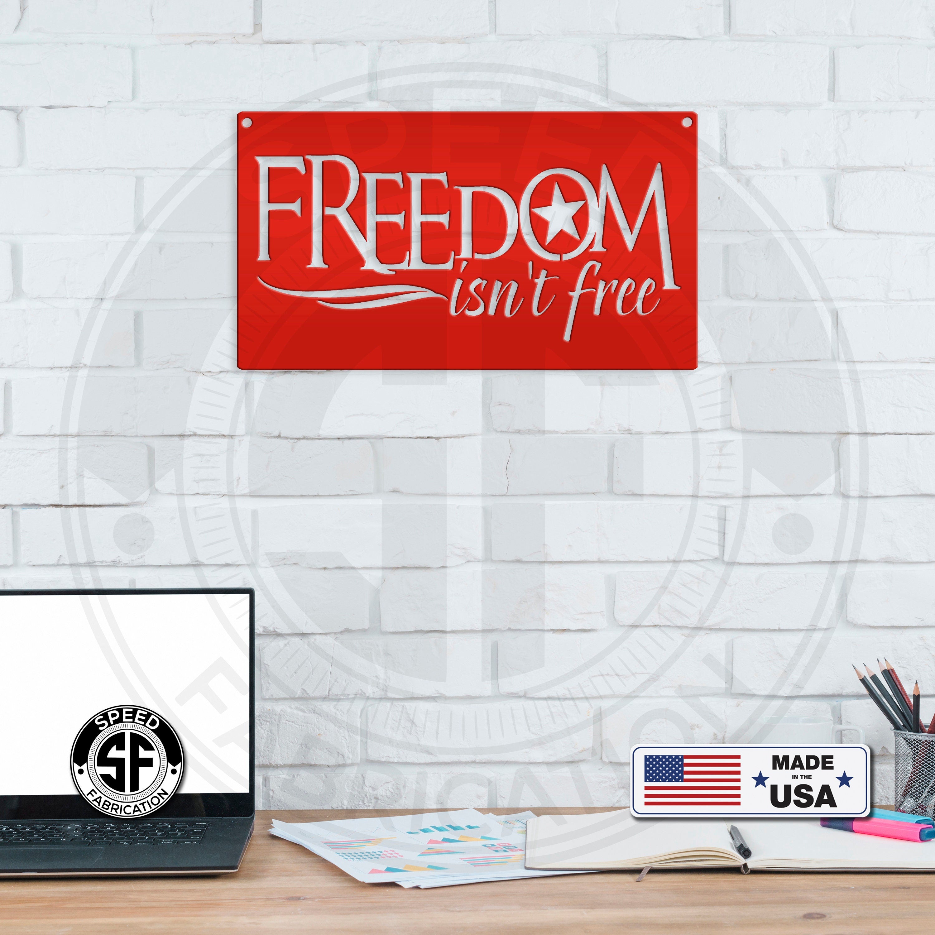 Freedom Isnt Free Stencil for Wood American Flags, Metal Router