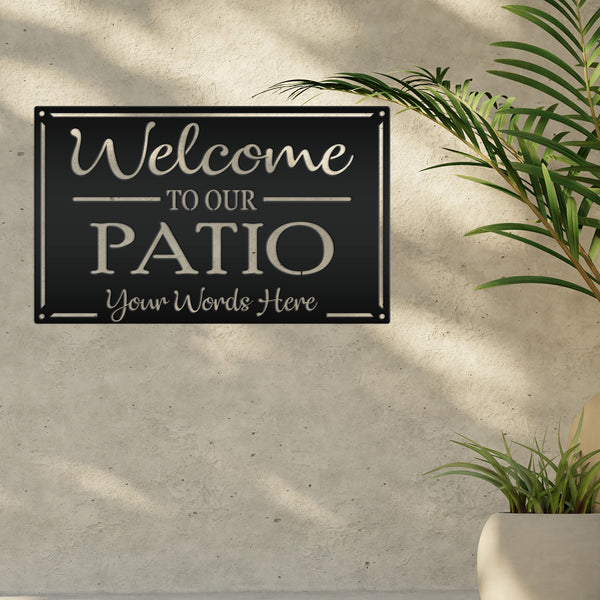 Metal Patio Sign Personalized Outdoor Welcome Sign For Porch or Deck Sign With Family Name Wedding Gift Idea